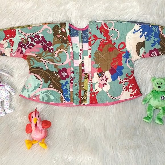 Vintage Handmade Toddler Quilted Jacket. Reversible Girls  Quilted Jacket - Picture 3 of 9